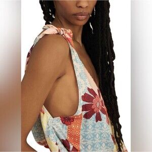 Free People Tropical Combo Tied To You Cinch Waist Tank Top M